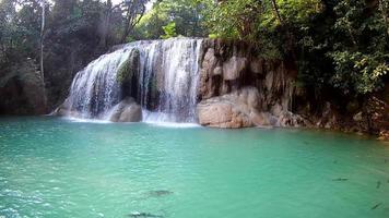 Erawan Waterfall, Erawan National Park in Kanchanaburi, Thailand video