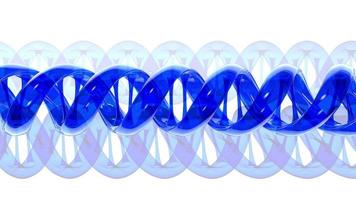 Blue Transparent 3D Animated DNA Strand Turns video