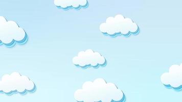 dibujos animados de nubes animadas en el cielo video