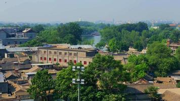 Flygfoto över Houhai i Beijing 4k video