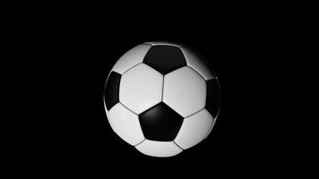 Soccer Ball Rotating Isolated on Black Background video