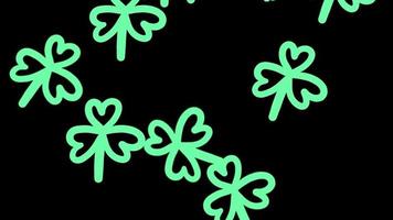 Tumbling Shamrocks Against Transparent Background video