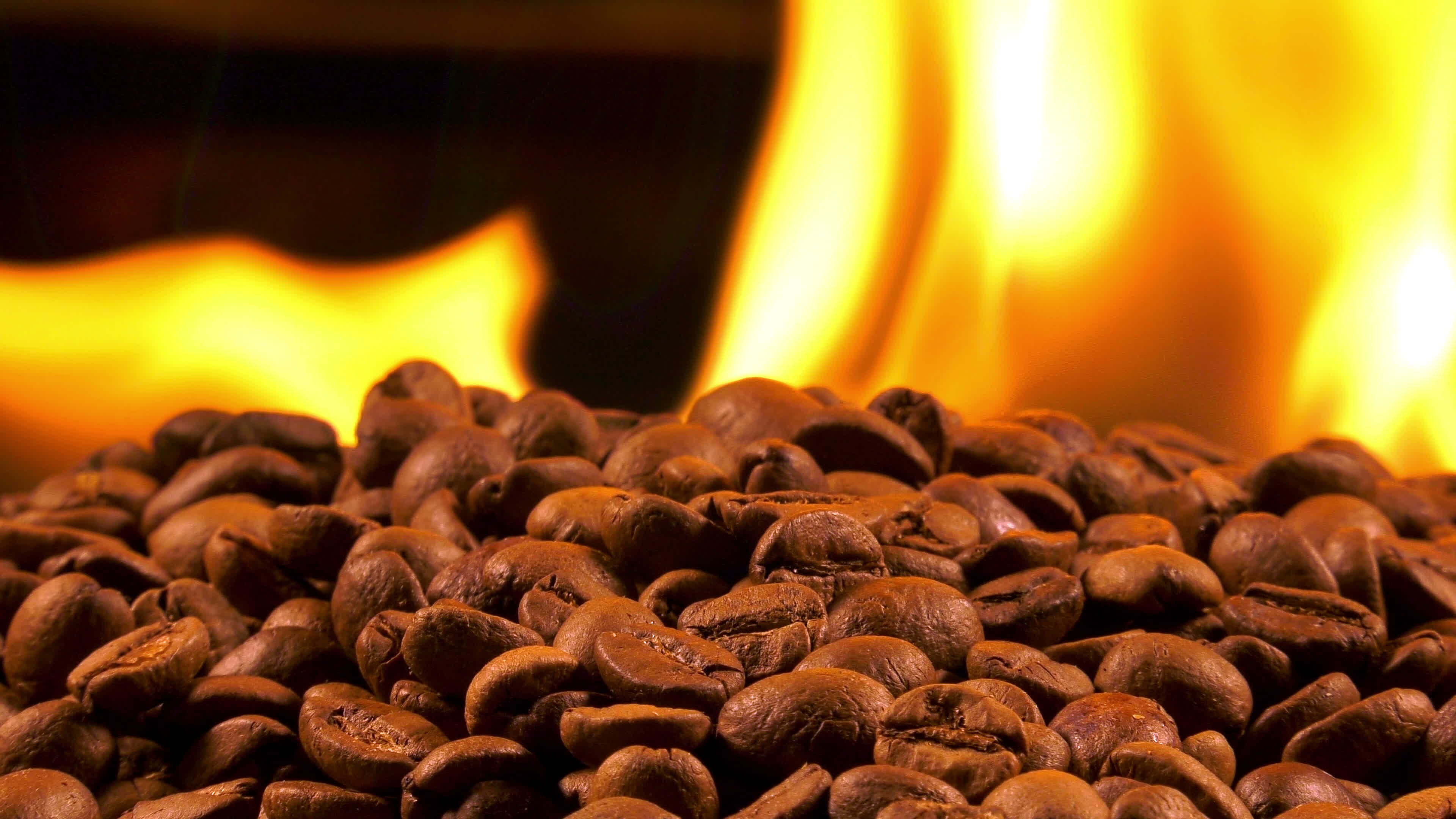 Roasted Coffee Beans and Fire 1791026 Stock Video at Vecteezy