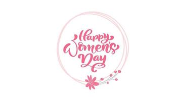 Happy Women's Day Red Calligraphy  video