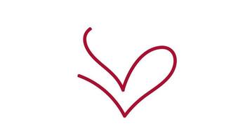 logotipo de dois corações delineado. video
