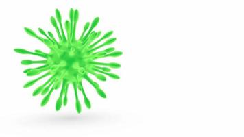 representación de la célula del virus corona en verde neón video