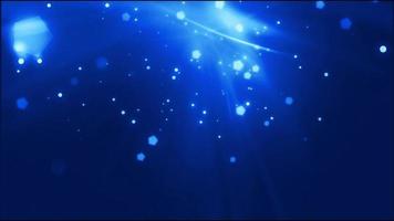 formas de polígono azul brillante cayendo en una luz azul