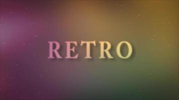 parola retrò galleggiante su sfondo di colore sfumato video