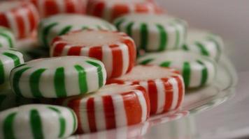 Rotating shot of spearmint hard candies - CANDY SPEARMINT 088 video