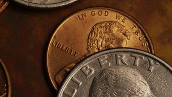 Rotating stock footage shot of American monetary coins - MONEY 0282 video