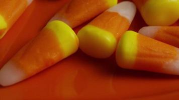 Rotating shot of Halloween candy corn - CANDY CORN 011