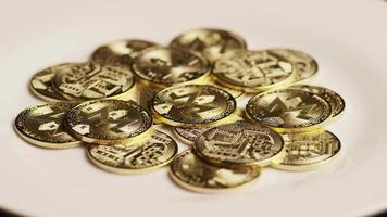 Rotating shot of Bitcoins (digital cryptocurrency) - BITCOIN MONERO 116 video