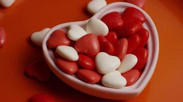 Rotating stock footage shot of Valentines decorations and candies - VALENTINES 0072 video