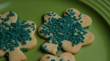 Cinematic, Rotating Shot of Saint Patty's Day Cookies on a Plate - COOKIES ST PATTY 003