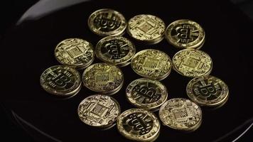 Rotating shot of Bitcoins (digital cryptocurrency) - BITCOIN 0505 video
