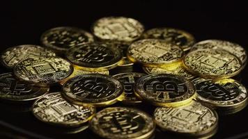 Rotating shot of Bitcoins digital cryptocurrency - BITCOIN 0601 video