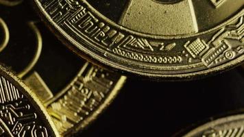 Rotating shot of Bitcoins digital cryptocurrency - BITCOIN 0539 video