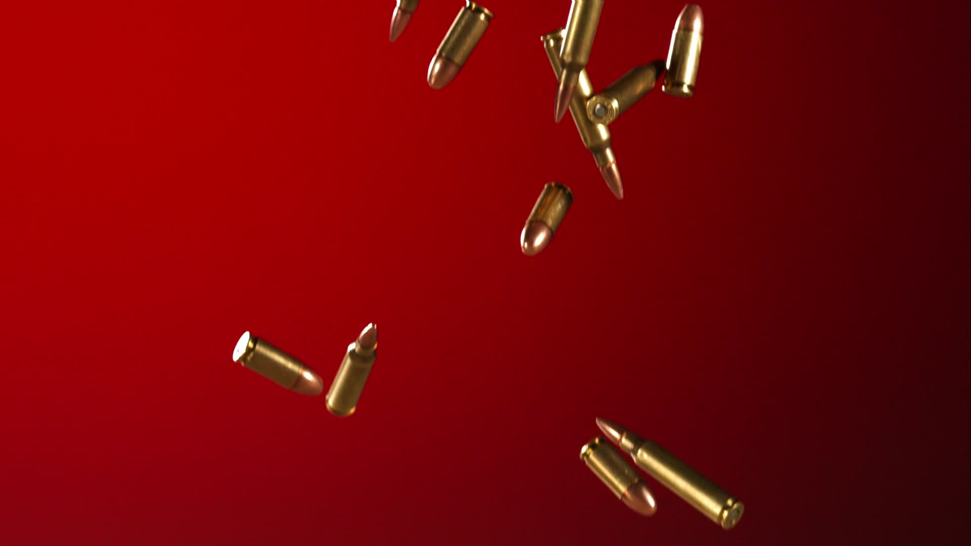 Bullets falling and bouncing in ultra slow motion 1,500 fps on a