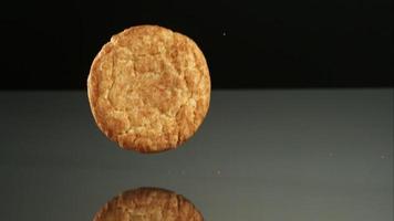 Cookies falling and bouncing in ultra slow motion (1,500 fps) on a reflective surface - COOKIES PHANTOM 093 video