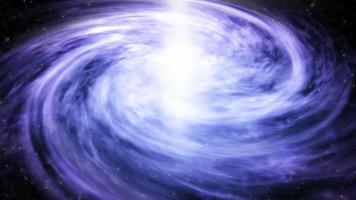 blauw-violet spiraalvormig sterrenstelsel op sprankelende glanzende warp speed star video