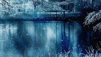 Winter Scenery Background And Falling Stars