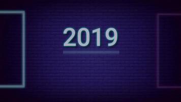 Year 2019 change to Happy New Year 2020 video