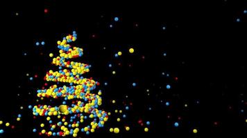 animatie van een kerstboom gemaakt van ballen video