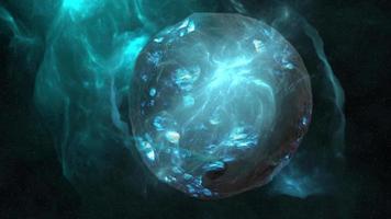 video de fondo abstracto nebulosa y planeta