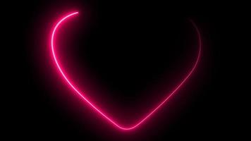 Colorful Neon light running with heart shape. video