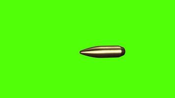 bala de rifle disparada na tela verde