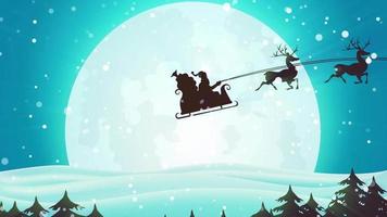 Christmas Santa Sleigh Motion Background 4K video
