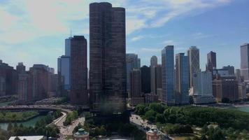 luchtfoto van het centrum van chicago 4k video