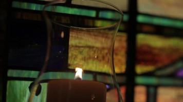 Candle lamp and stained glass video