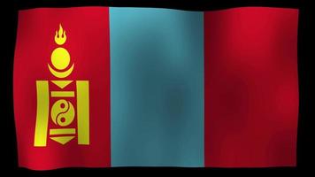 estoque de loop de movimento da bandeira da Mongólia 4k video