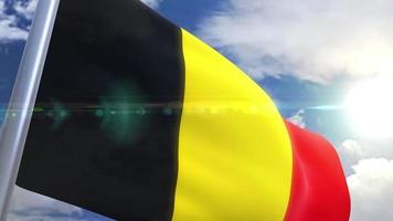 agitant le drapeau de la belgique animation video