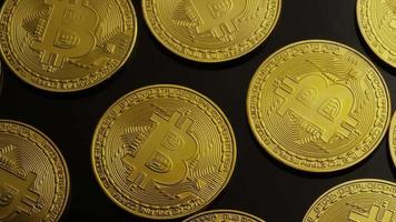 Rotating shot of Bitcoins digital cryptocurrency - BITCOIN 0031 video