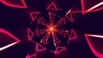 Abstract futuristic Triangle and Line Lighting Tunnel moving  video