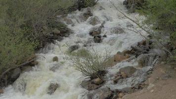 cachoeira nas montanhas rochosas 4k video