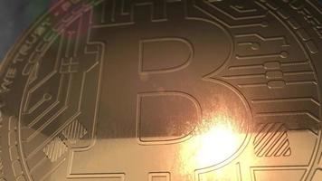 moneda criptográfica moneda bitcoin renderizado 3d blockchain video