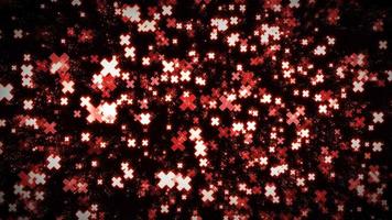 Seamless Abstract Red Cross Particles Background video