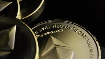 Rotating shot of Bitcoins digital cryptocurrency - BITCOIN ETHEREUM 179 video
