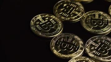 Rotating shot of Bitcoins (digital cryptocurrency) - BITCOIN 0472 video