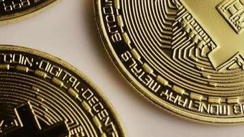 Rotating shot of Bitcoins (digital cryptocurrency) - BITCOIN 0121 video