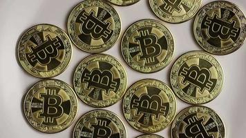 Rotating shot of Bitcoins (digital cryptocurrency) - BITCOIN 0244 video
