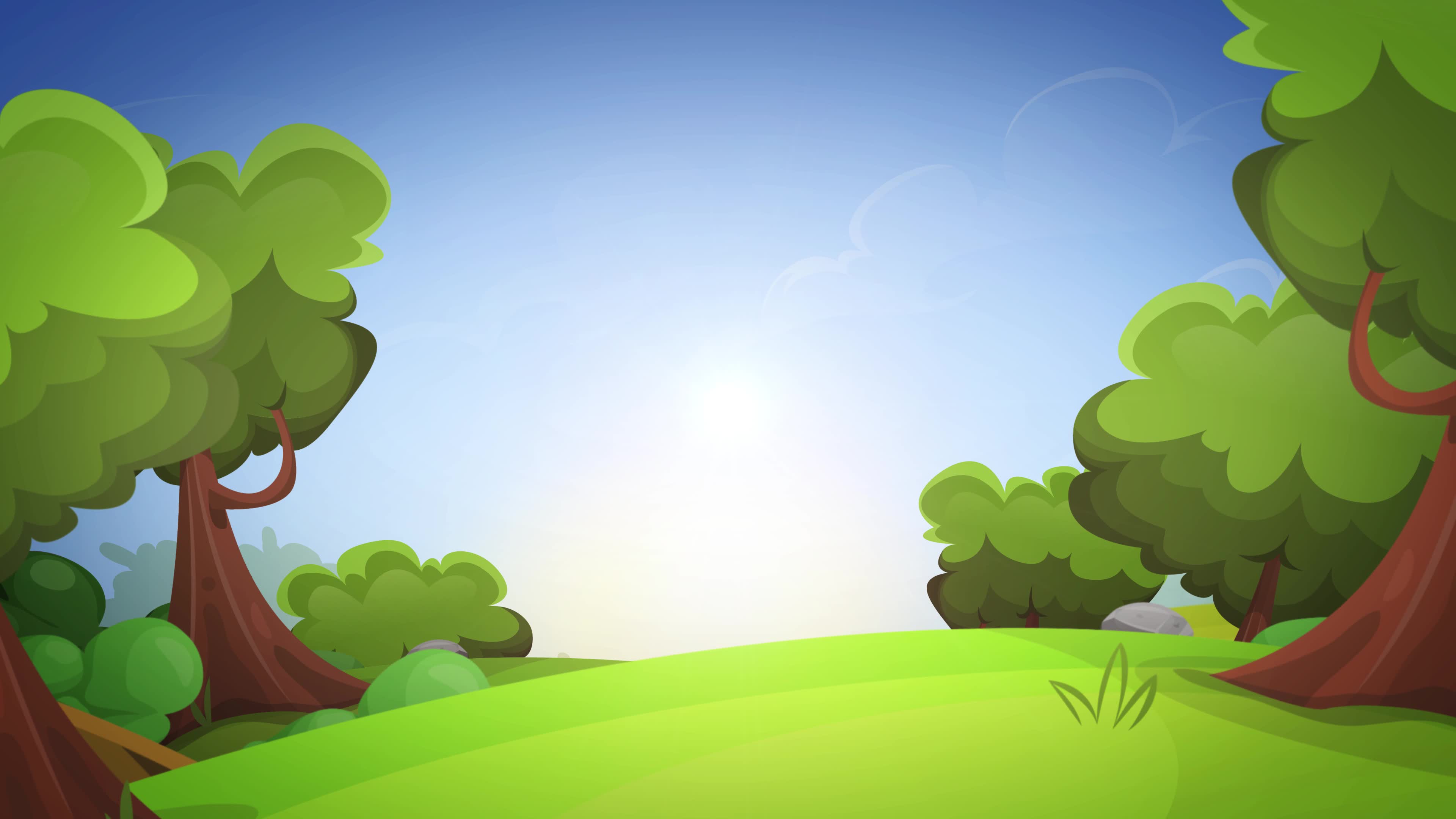 Spring Cartoon Nature Background Loop 1793943 Stock Video at Vecteezy