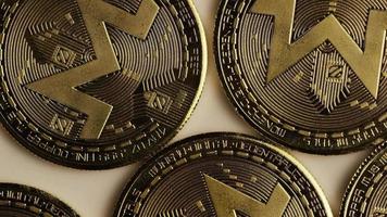 Rotating shot of Bitcoins (digital cryptocurrency) - BITCOIN MONERO 007 video