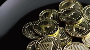 Rotating shot of Bitcoins digital cryptocurrency - BITCOIN LITECOIN 242 video