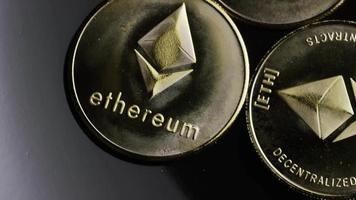 Rotating shot of Bitcoins digital cryptocurrency - BITCOIN ETHEREUM 106 video