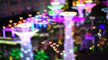 Colorful lantern blur light hearts video