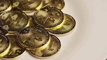 Rotating shot of Bitcoins (digital cryptocurrency) - BITCOIN MONERO 062 video